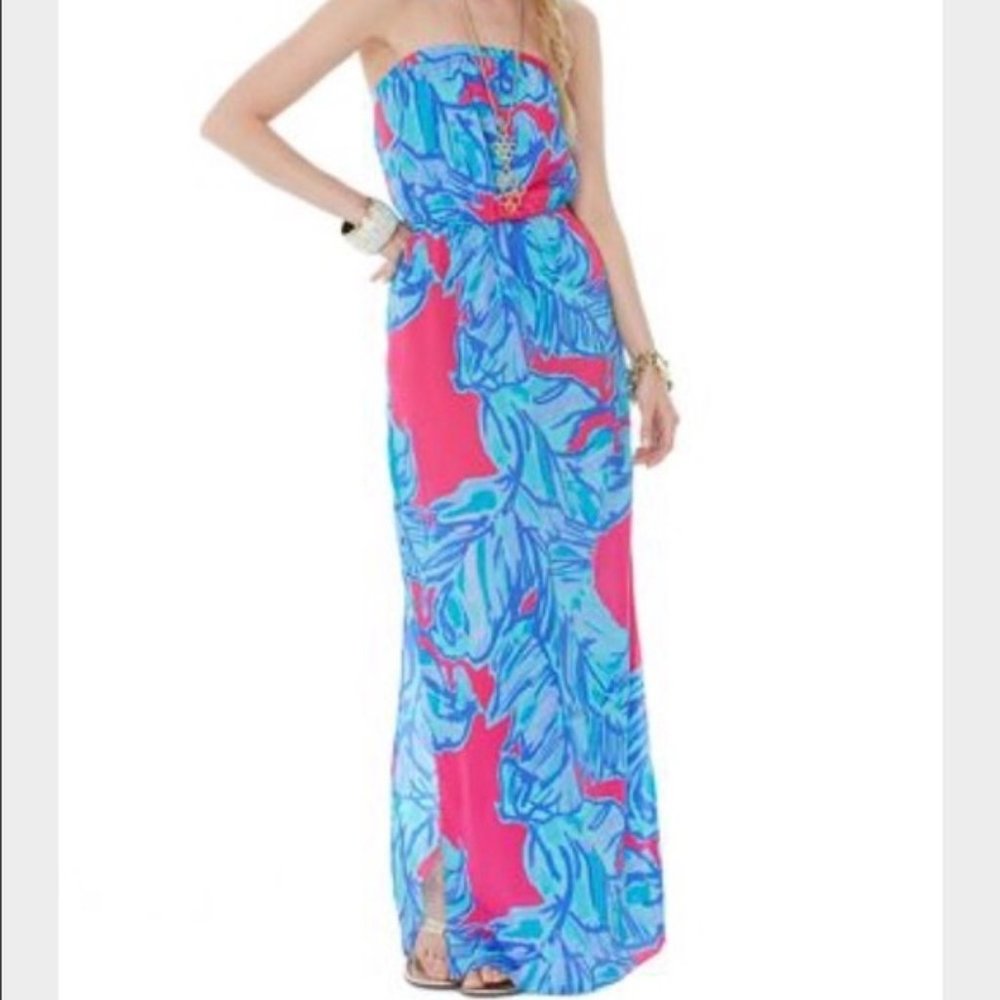 Lilly Pulitzer Emmett Strapless Maxi Dress In Chic Pink Sway